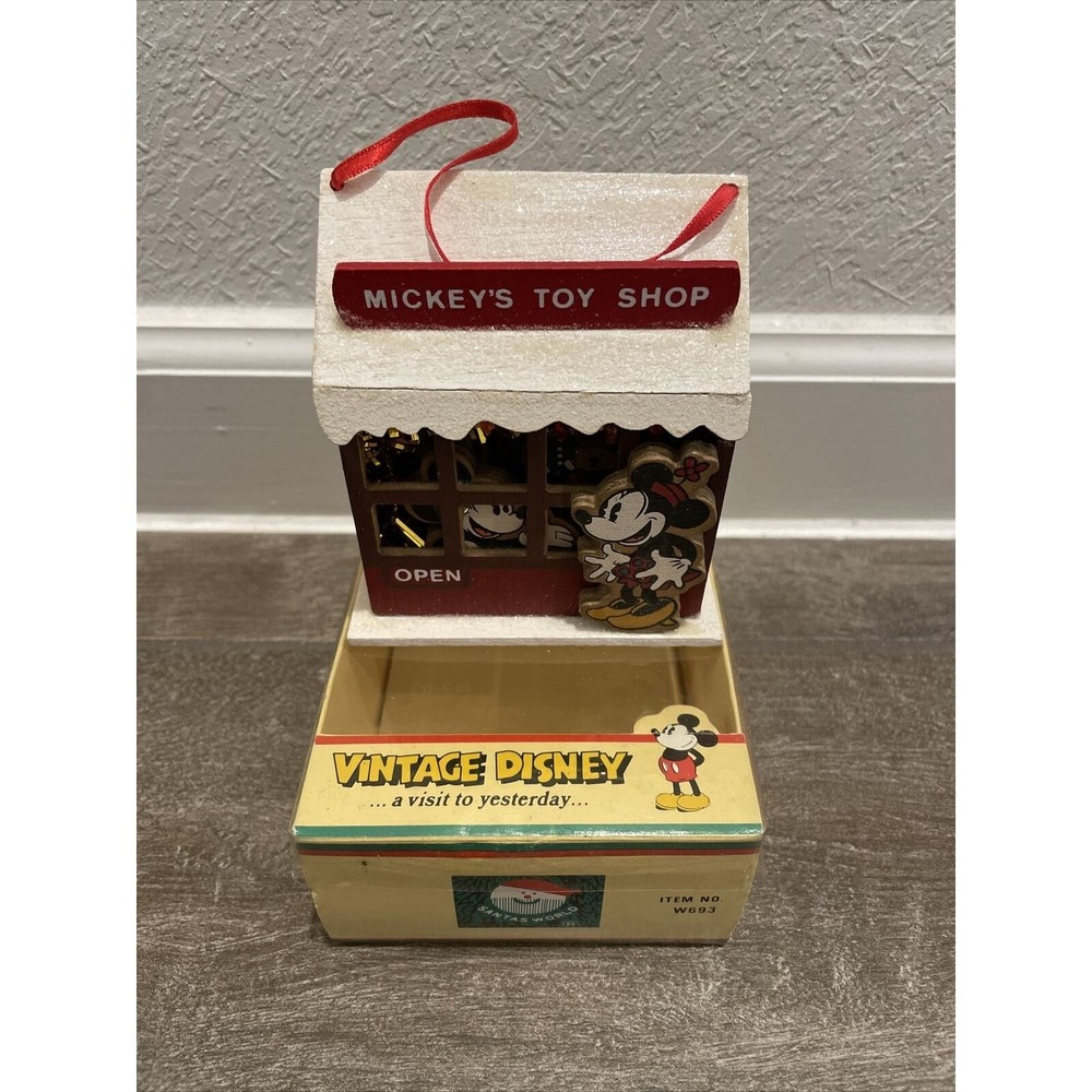 Vintage Disney Mickey’s Toy Shop Ornament - Santa’s World W693 Minnie & Mickey